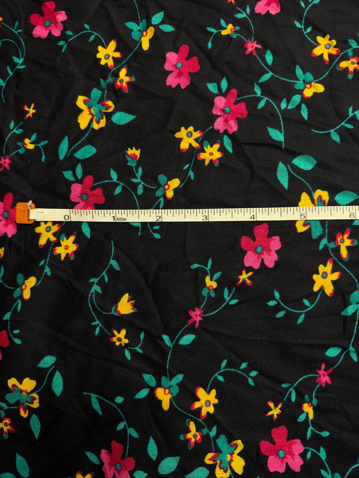 Black with Pink/Orange Floral | Liberty Cotton