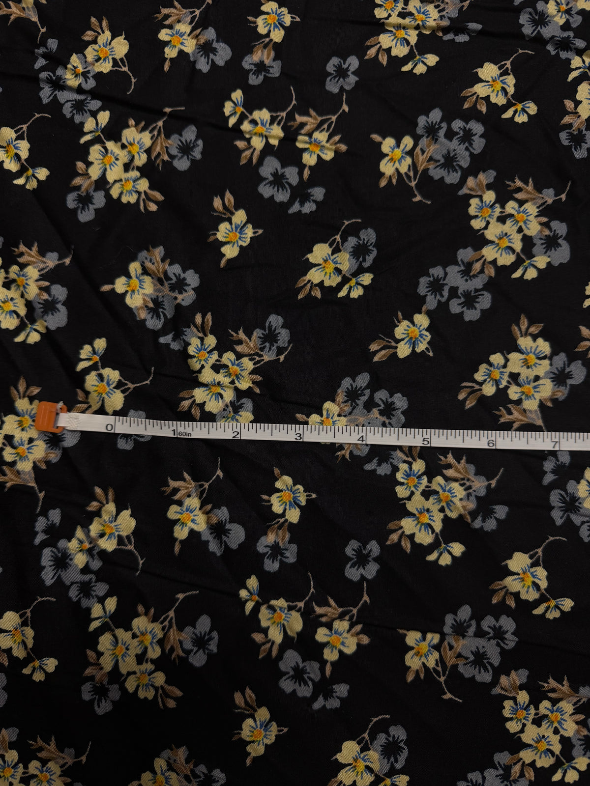 Black with Orange/Blue Floral | Liberty Cotton