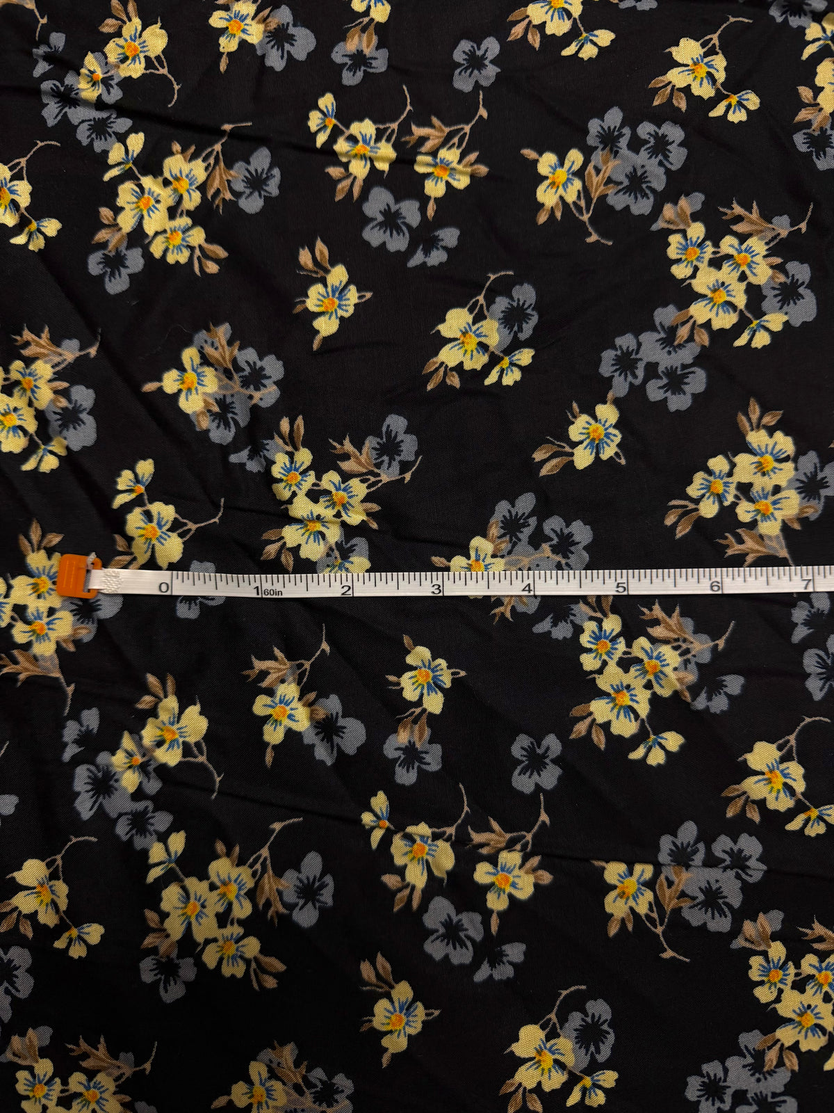 Black with Orange/Blue Floral | Liberty Cotton