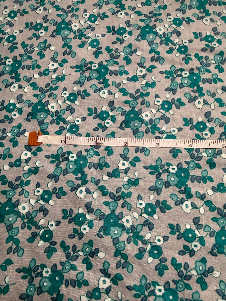 Gray with Blue/Green Floral | Liberty Cotton