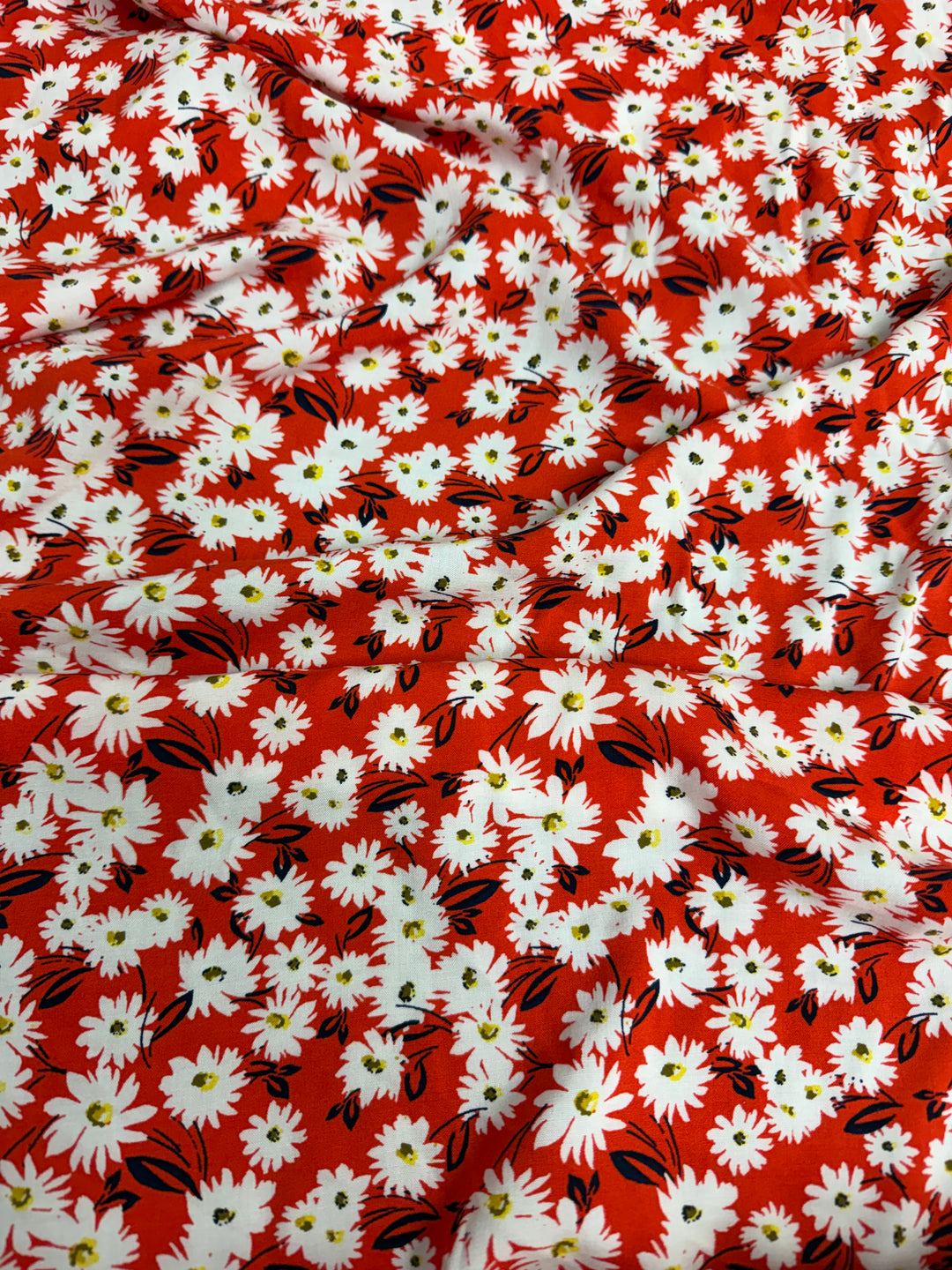 Red with White Floral | Liberty Cotton