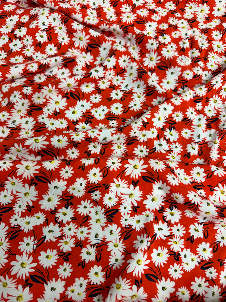 Red with White Floral | Liberty Cotton