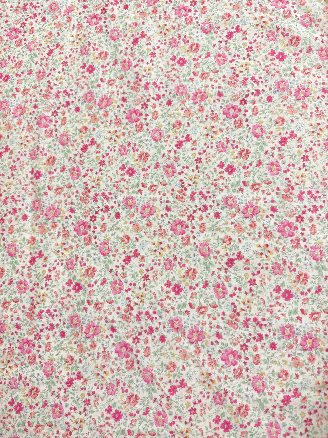 Cream with Pink/Yellow Floral | Liberty Cotton