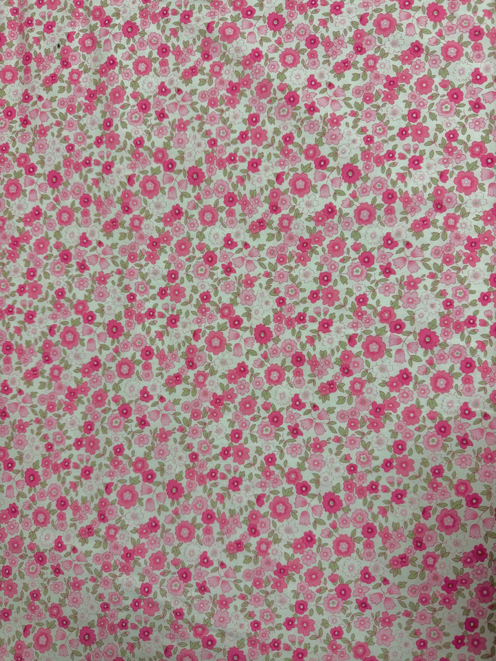 Cream with Pink/Green Floral | Liberty Cotton