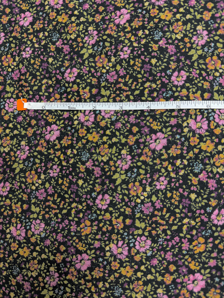 Pink/Orange Floral in Dark | Liberty Cotton
