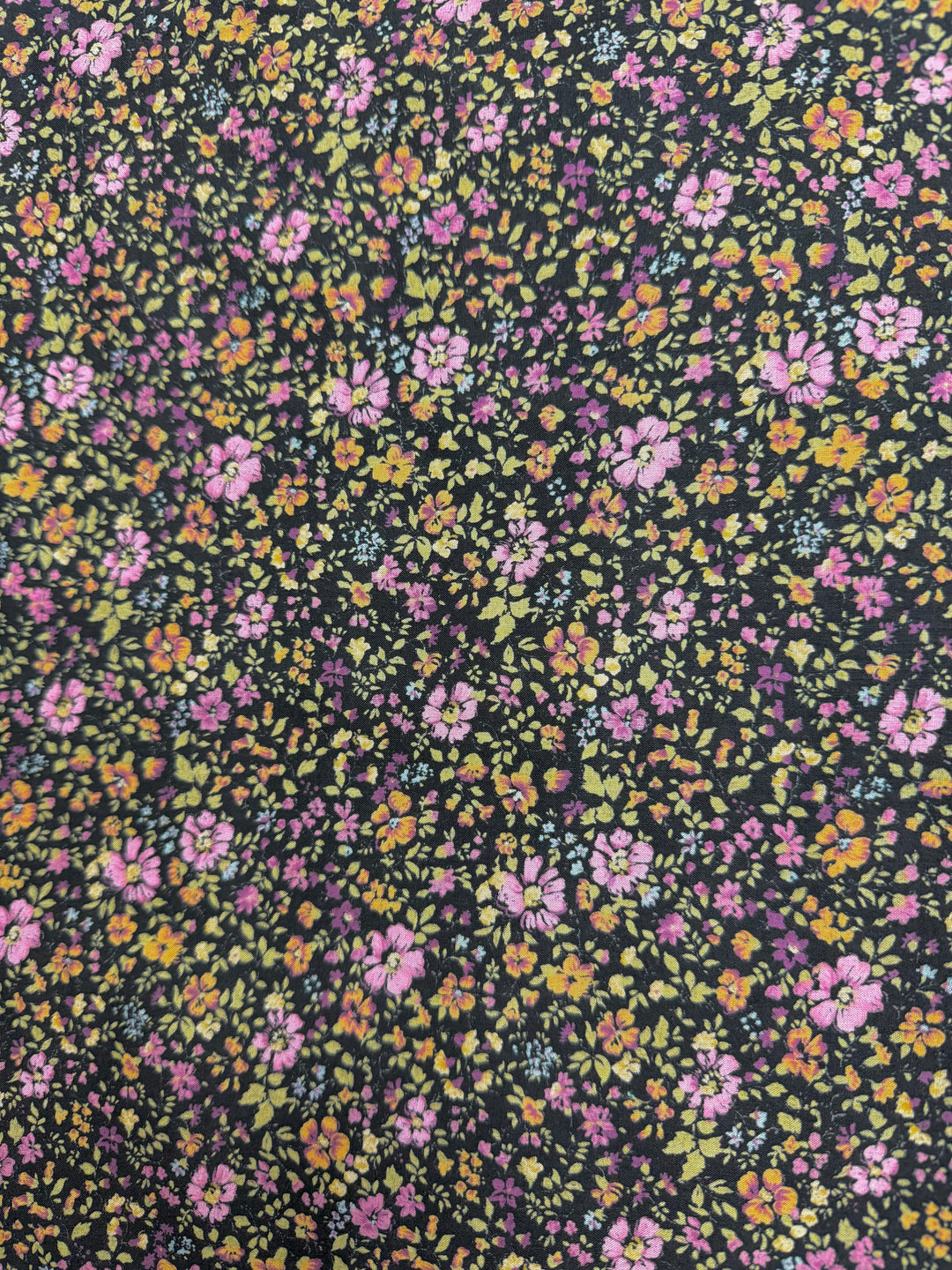 Pink/Orange Floral in Dark | Liberty Cotton