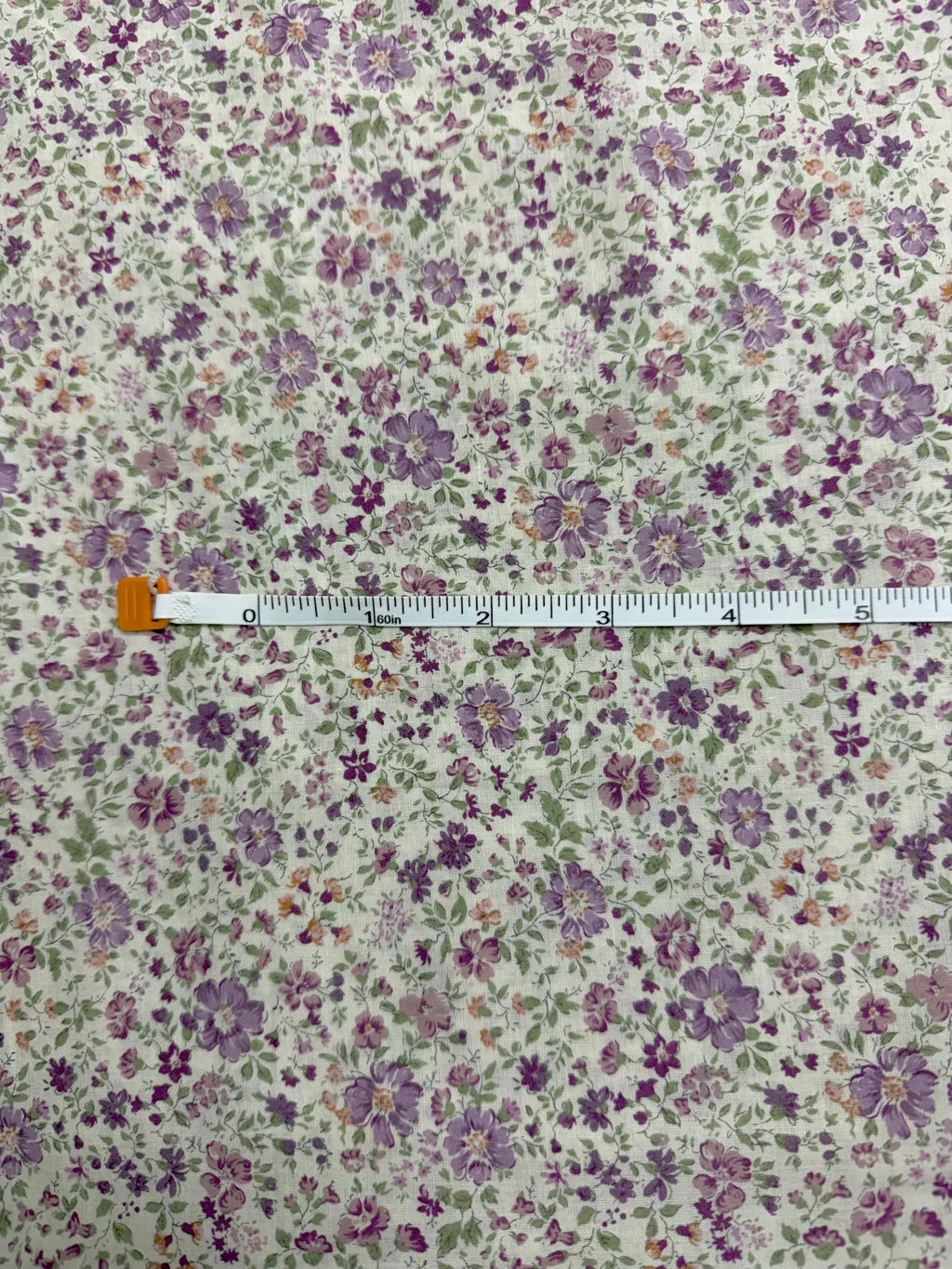 Cream with Purple/Pale Pink Floral | Liberty Cotton
