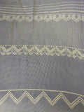 Navy Blue with Taupe Chevron Stripe | Silk
