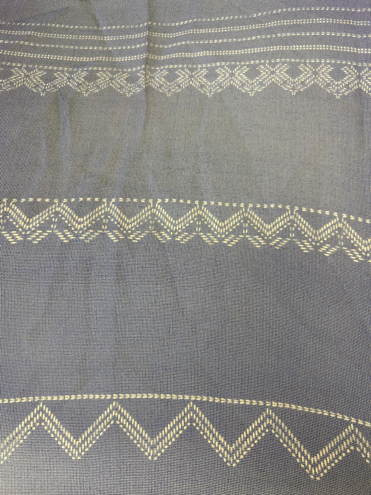Navy Blue with Taupe Chevron Stripe | Silk