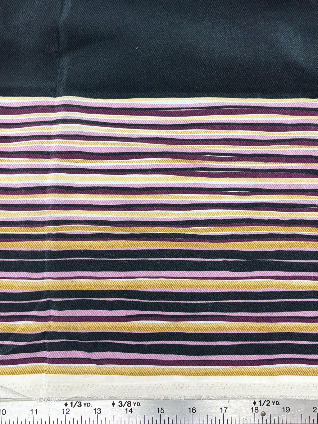 Navy With Plum, White, and Olive Stripes | Silk