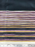 Navy With Plum, White, and Olive Stripes | Silk