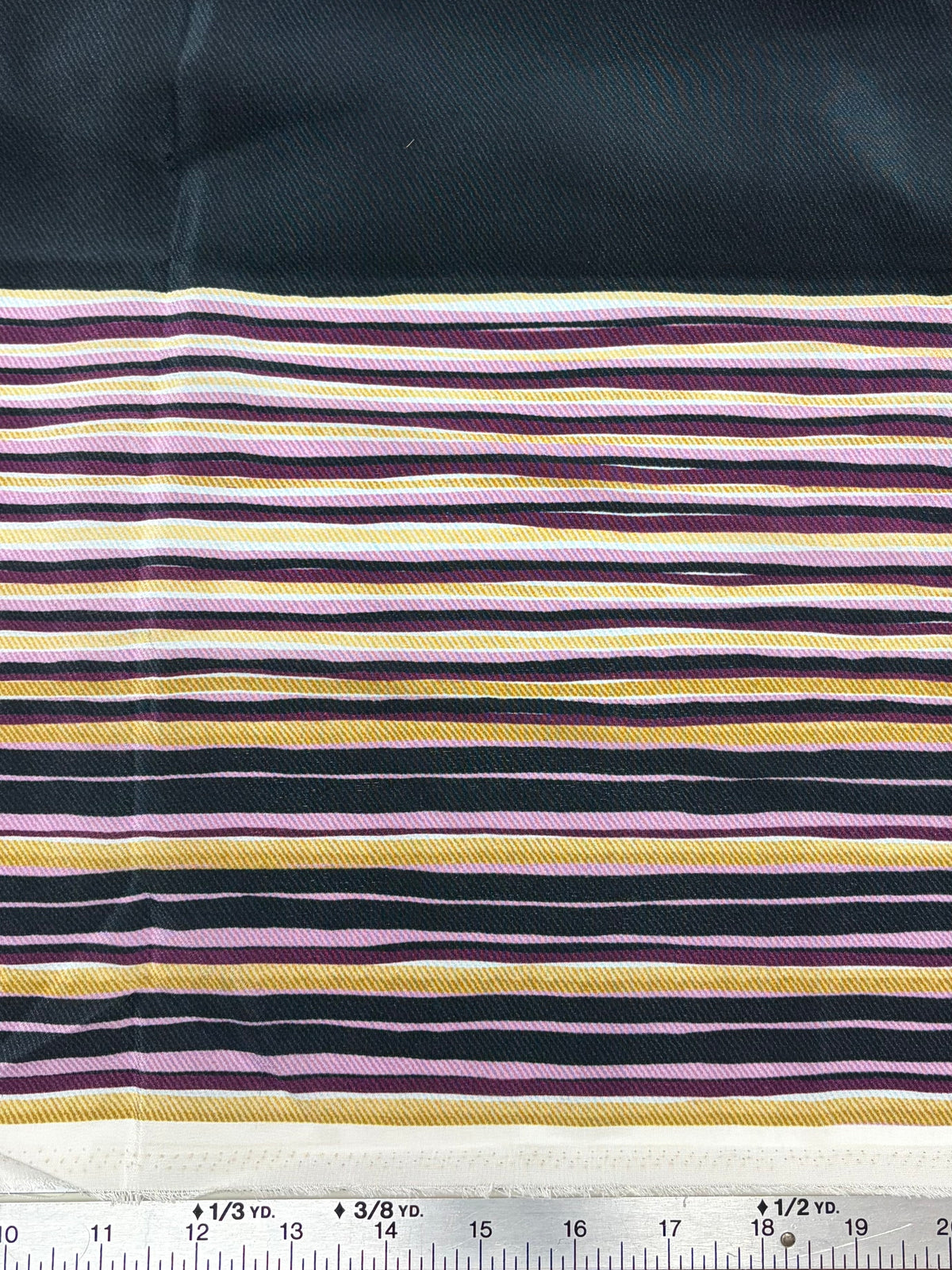 Navy With Plum, White, and Olive Stripes | Silk