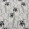 Cream with Ink Drawn Tulips | Silk Chiffon