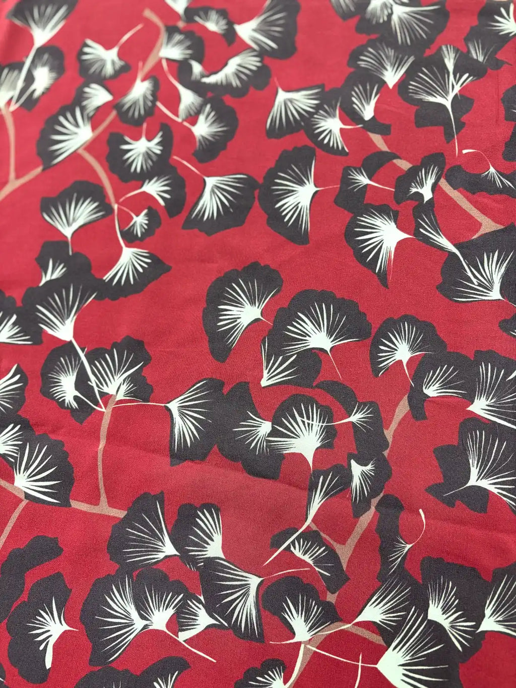 Plum and Blue Leaf Print | Silk