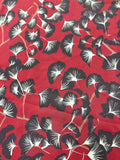 Plum and Blue Leaf Print | Silk