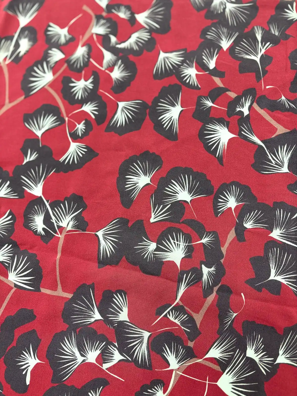 Plum and Blue Leaf Print | Silk
