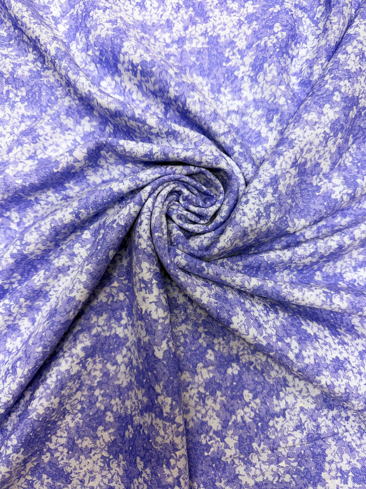 Purple and White Florals | Linen Rayon Blend