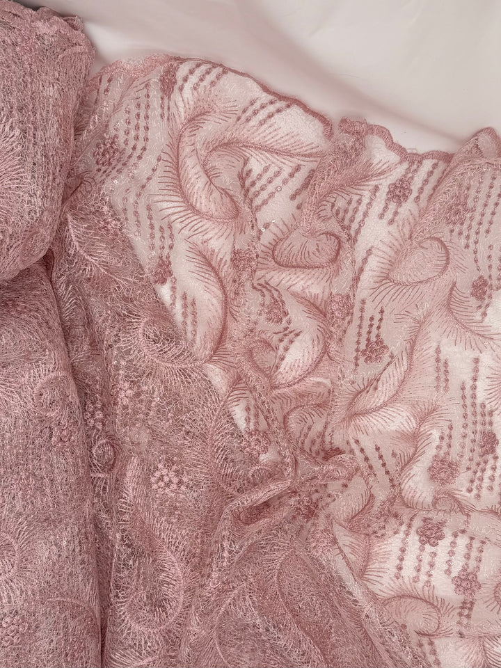 Mauve Lace | Embroidered Tulle