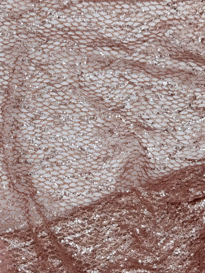 Rose Gold | Embroidered Beaded Tulle