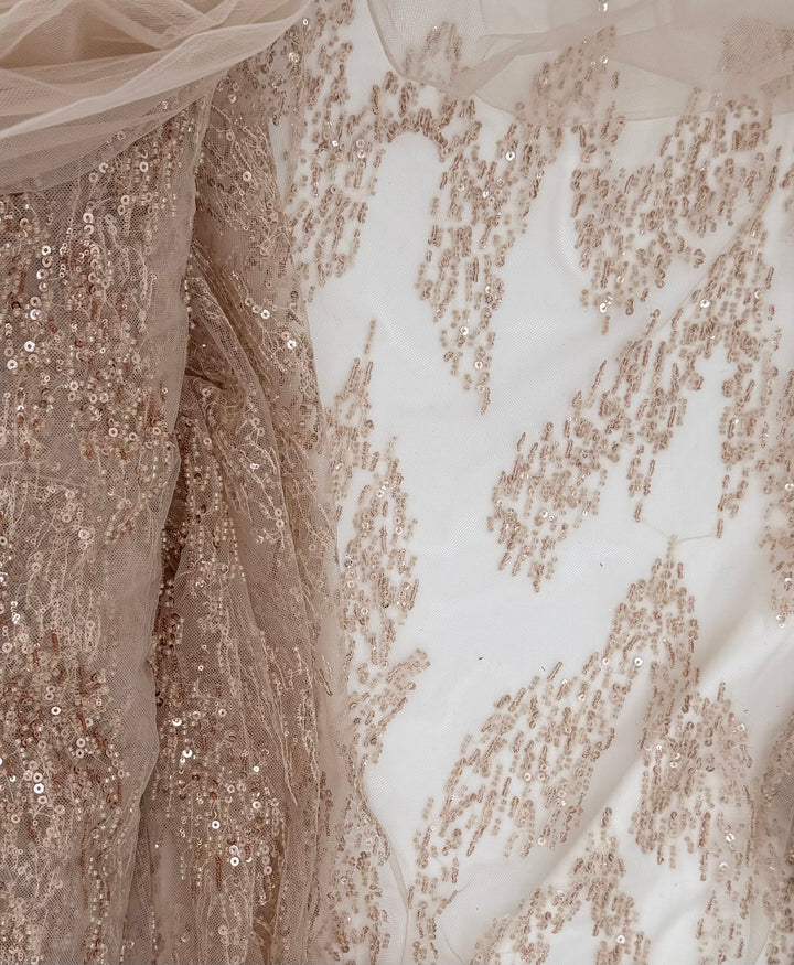 Champagne Lace | Beaded Tulle