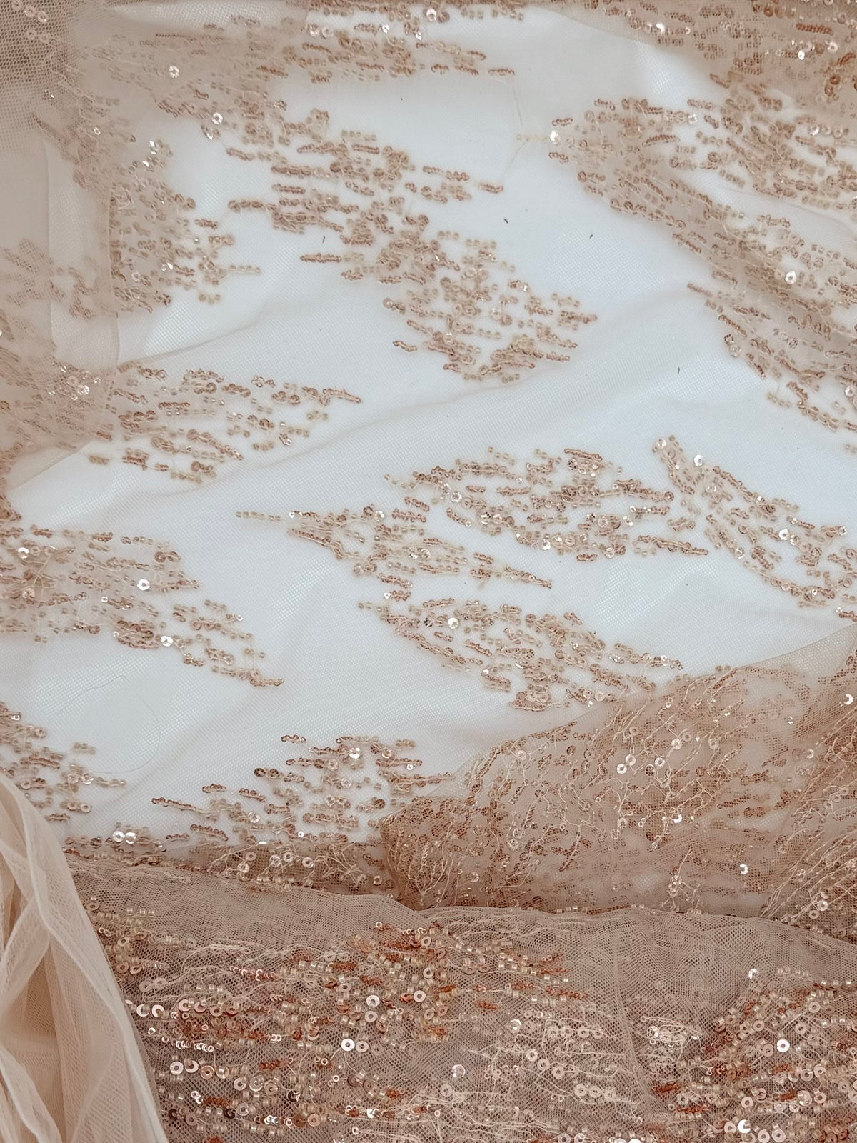 Champagne Lace | Beaded Tulle