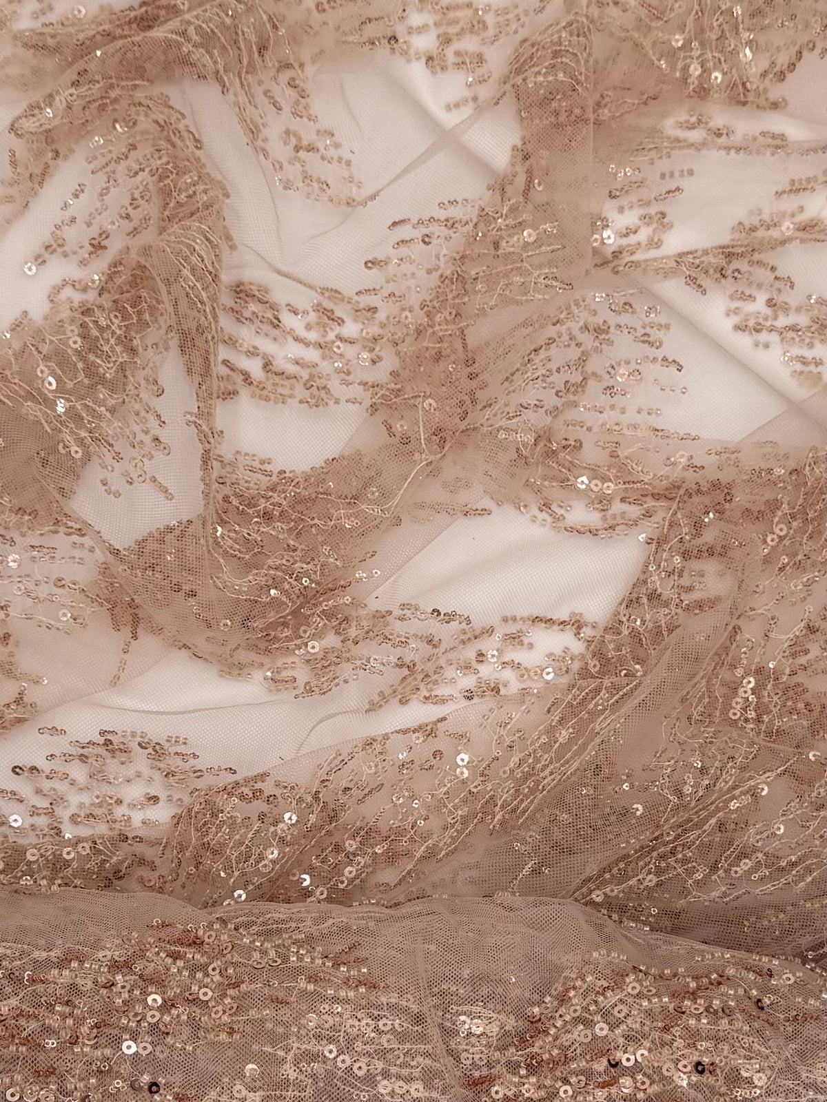 Champagne Lace | Beaded Tulle