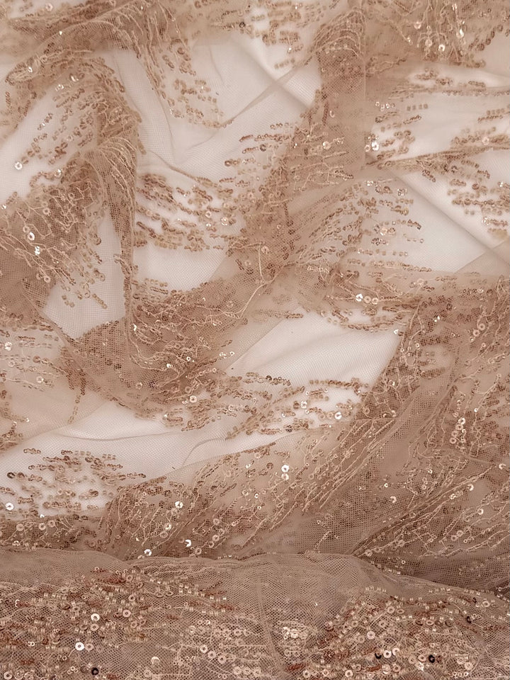 Champagne Lace | Beaded Tulle
