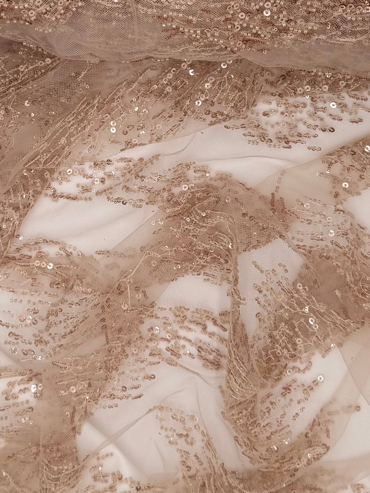 Champagne Lace | Beaded Tulle