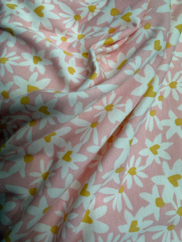 Pink Daisy Brushed Terry | Brushed Terry