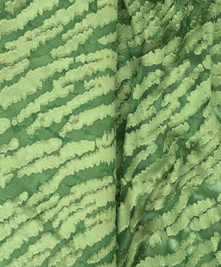 Sage Green | Foiled Fil Coupe | Metallic Velvet Brocade