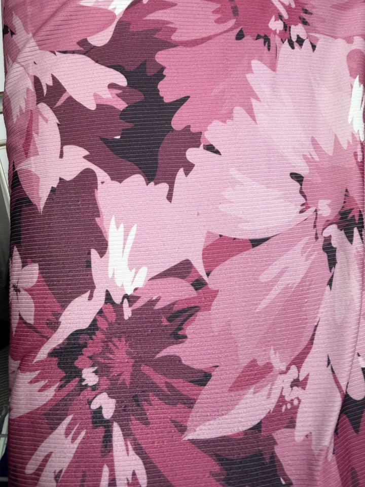 Purple Large Hibiscus | Rib Knit