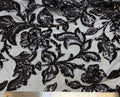 Black Leafy Tulle Mesh | Sequin