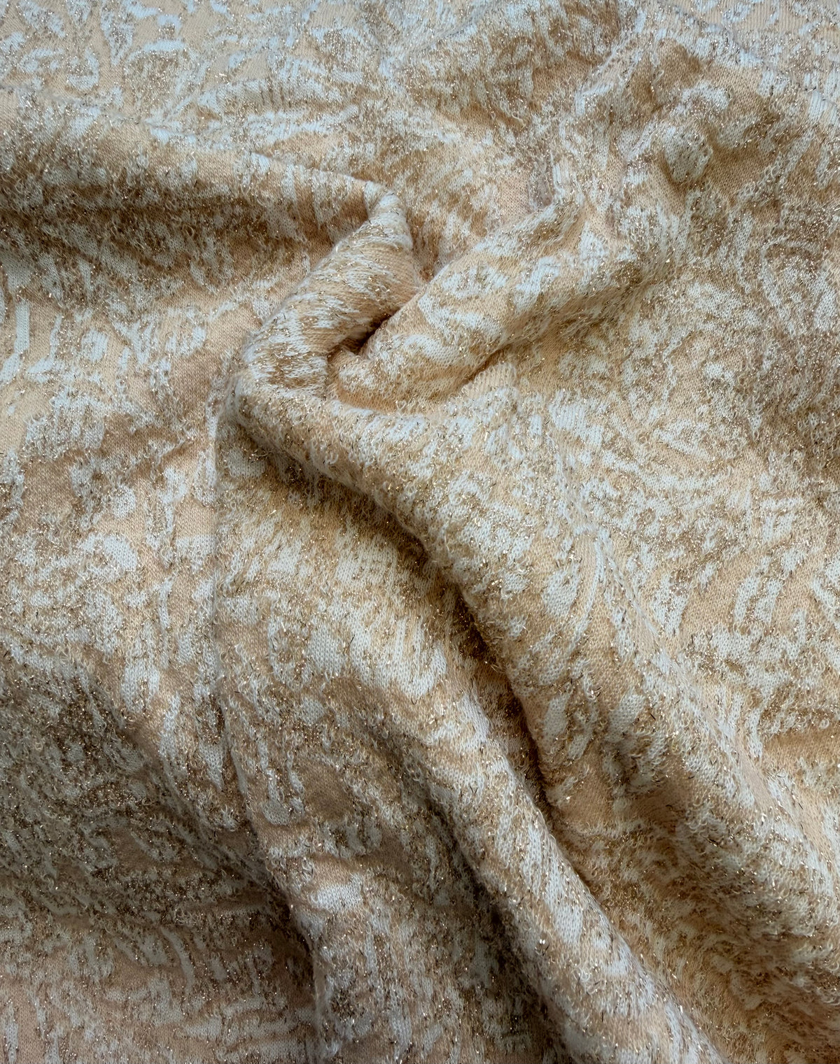Beige Gold Floral Knit | Jacquard