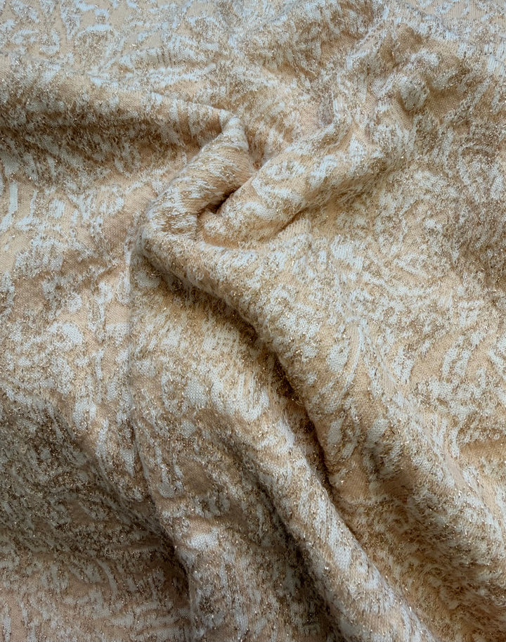 Beige Gold Floral Knit | Jacquard