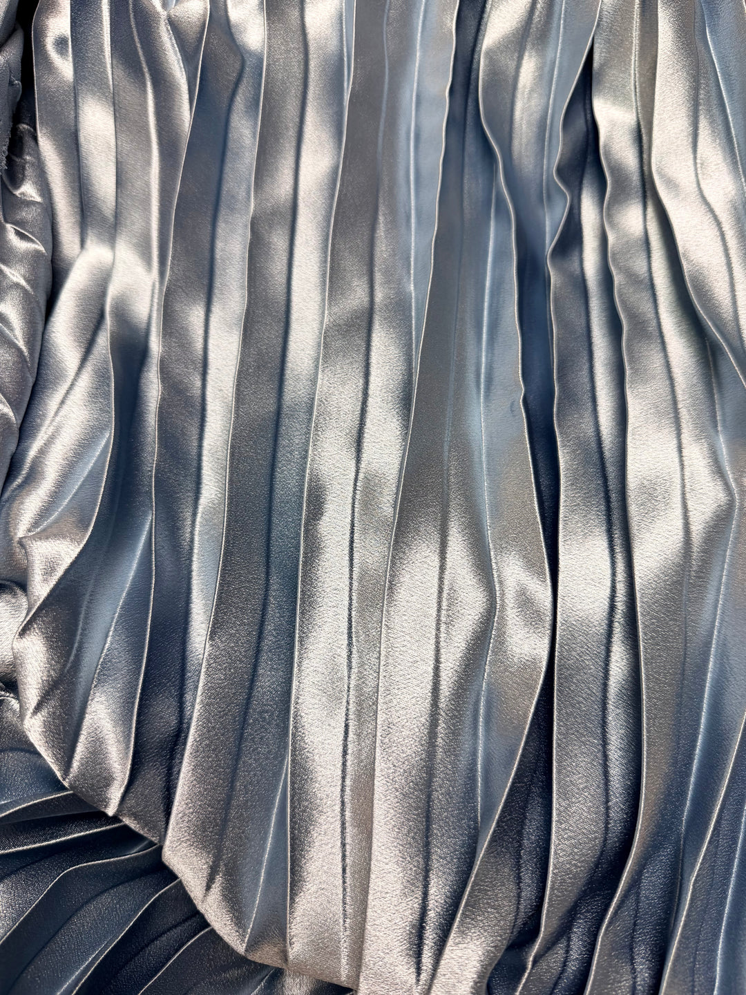 Shiny Pleated Satin Blue | Pleated Satin