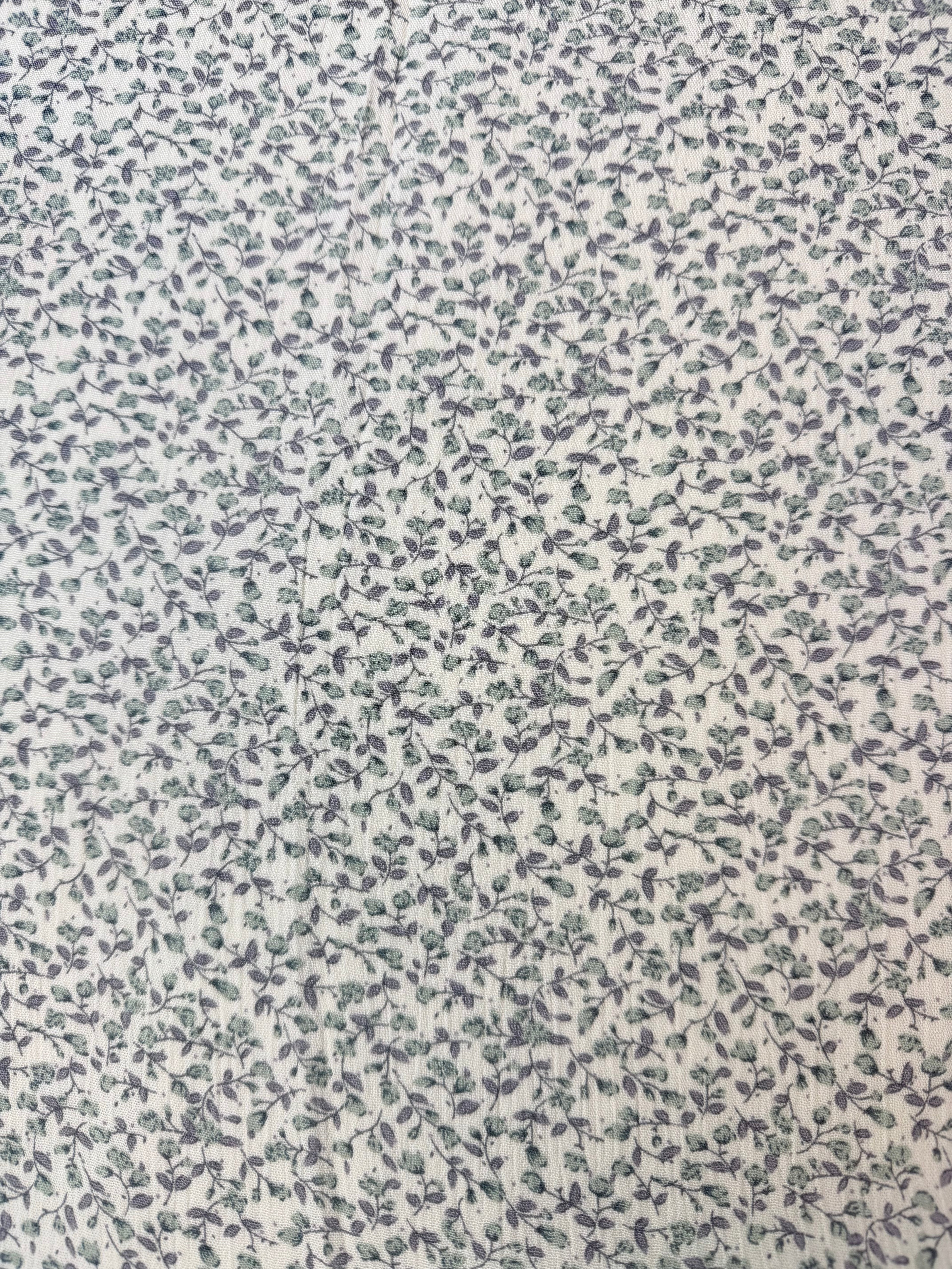 Lavender/Sage Green Floral | Rayon Crinkle