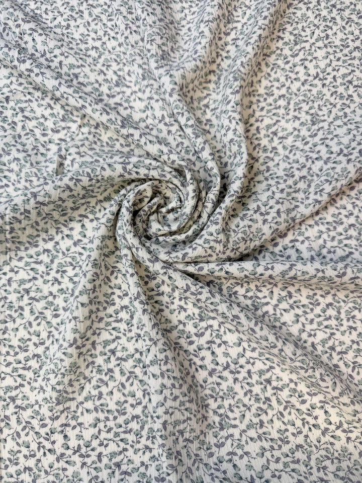 Lavender/Sage Green Floral | Rayon Crinkle