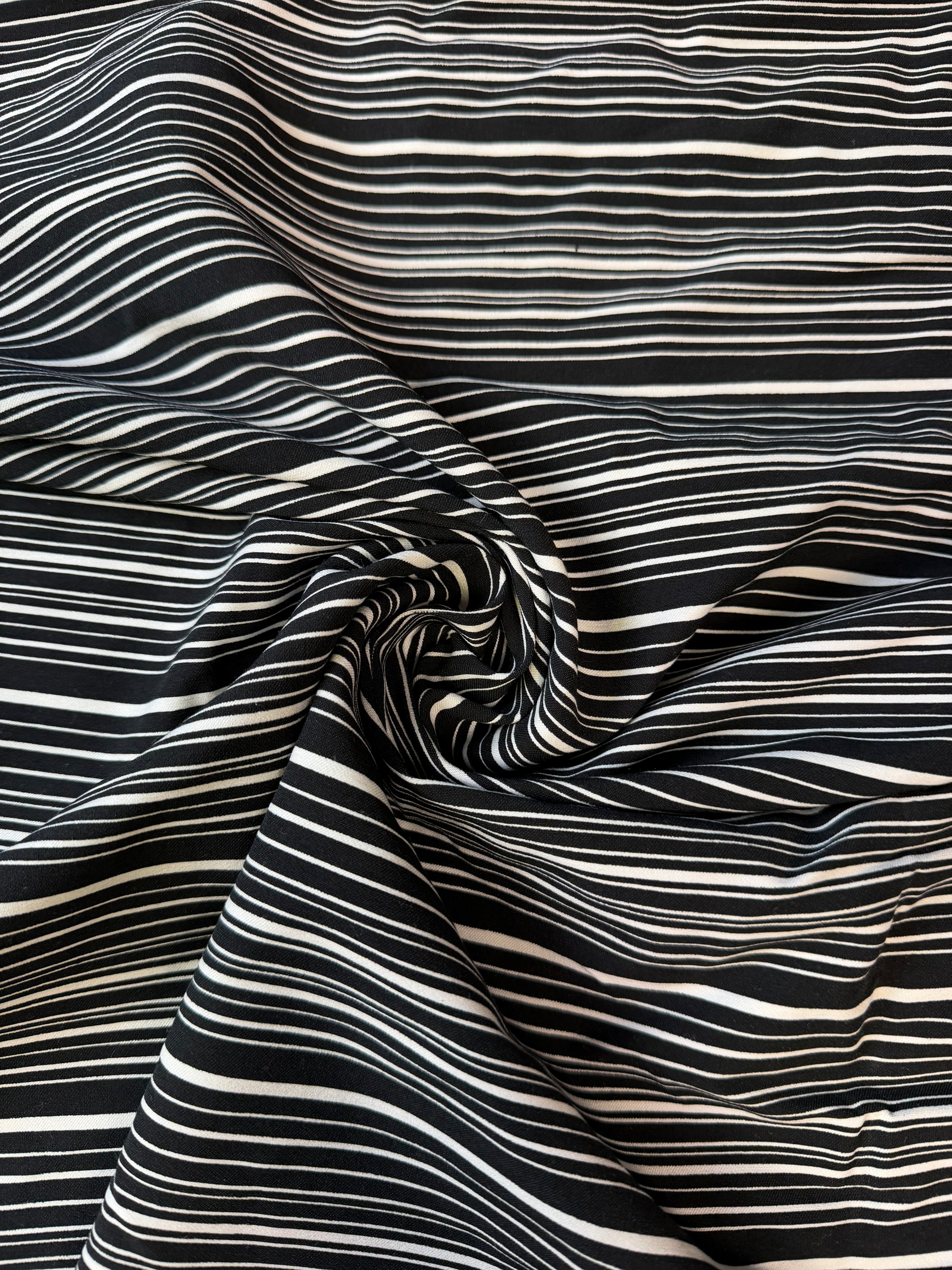 Black/White Stripes | Rayon Spandex Blend
