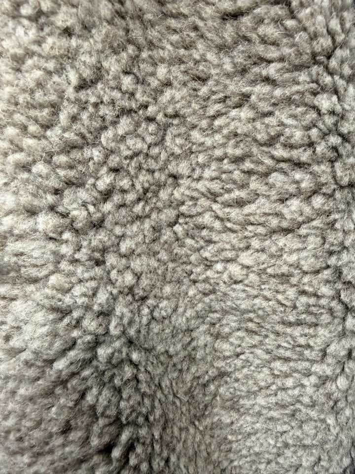 Light Grey Thick Curly Fleece | Sherpa