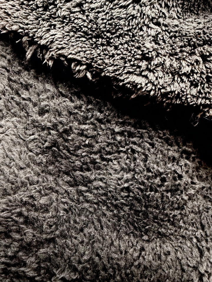 Charcoal Thick Curly Fleece | Sherpa