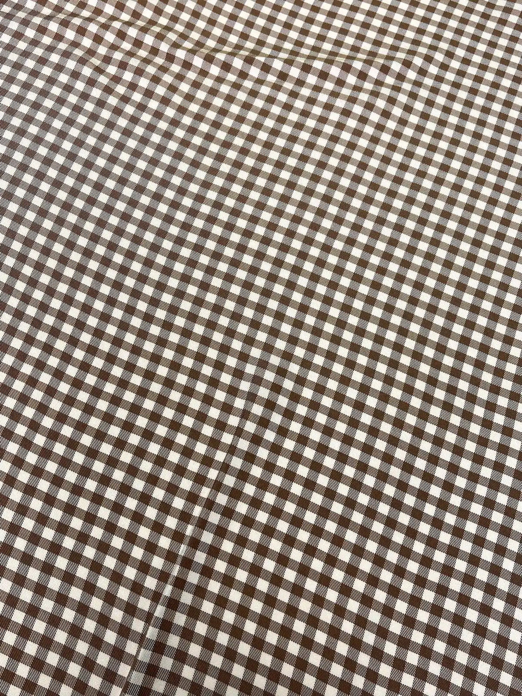 Brown Gingham | Viscose | Made in Italy