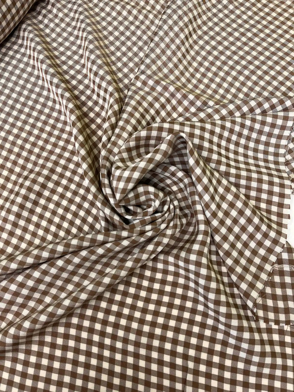 Brown Gingham | Viscose | Made in Italy