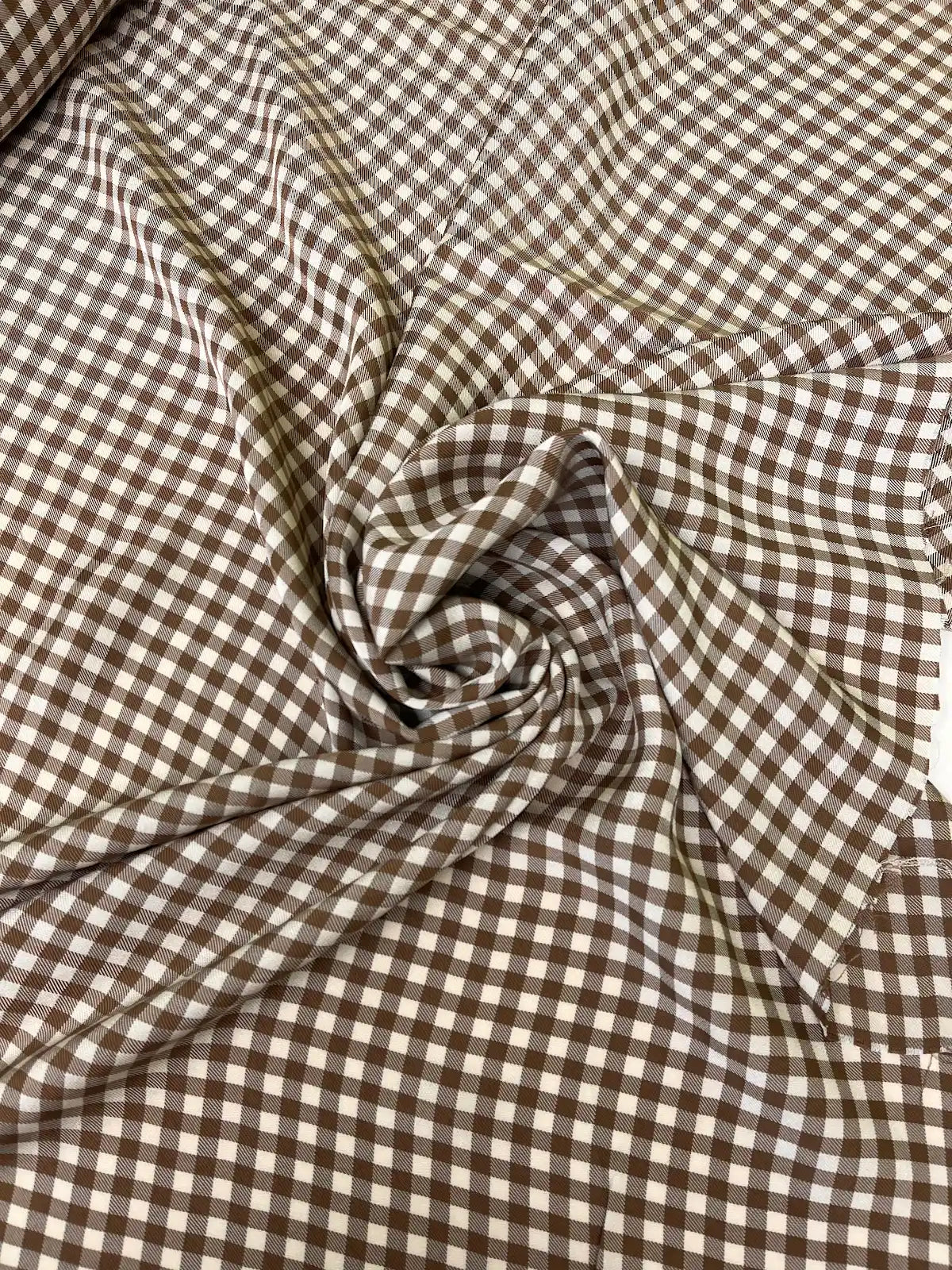 Brown Gingham | Viscose | Made in Italy