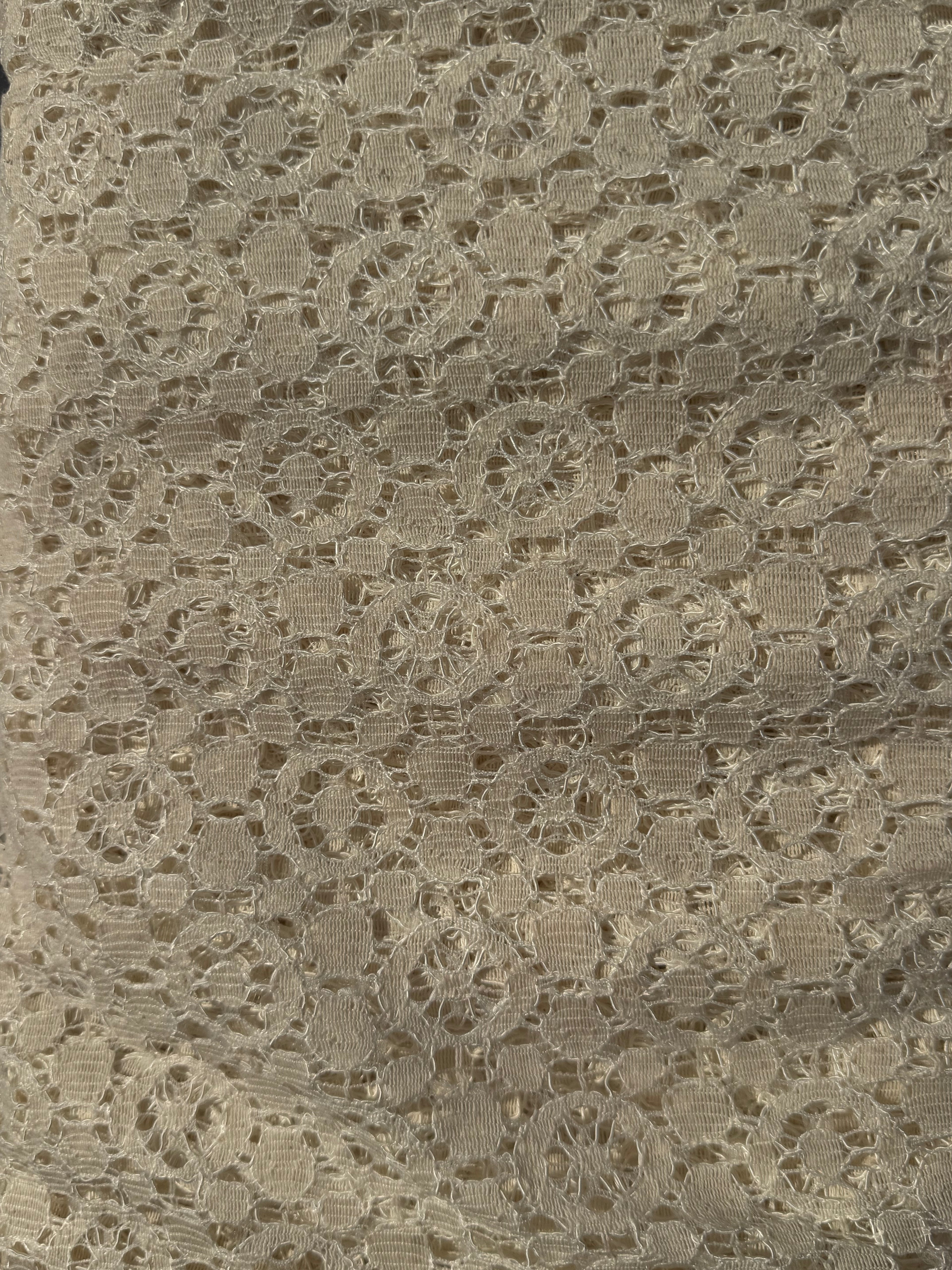Off White Circular Lace | Poly Cotton Blend