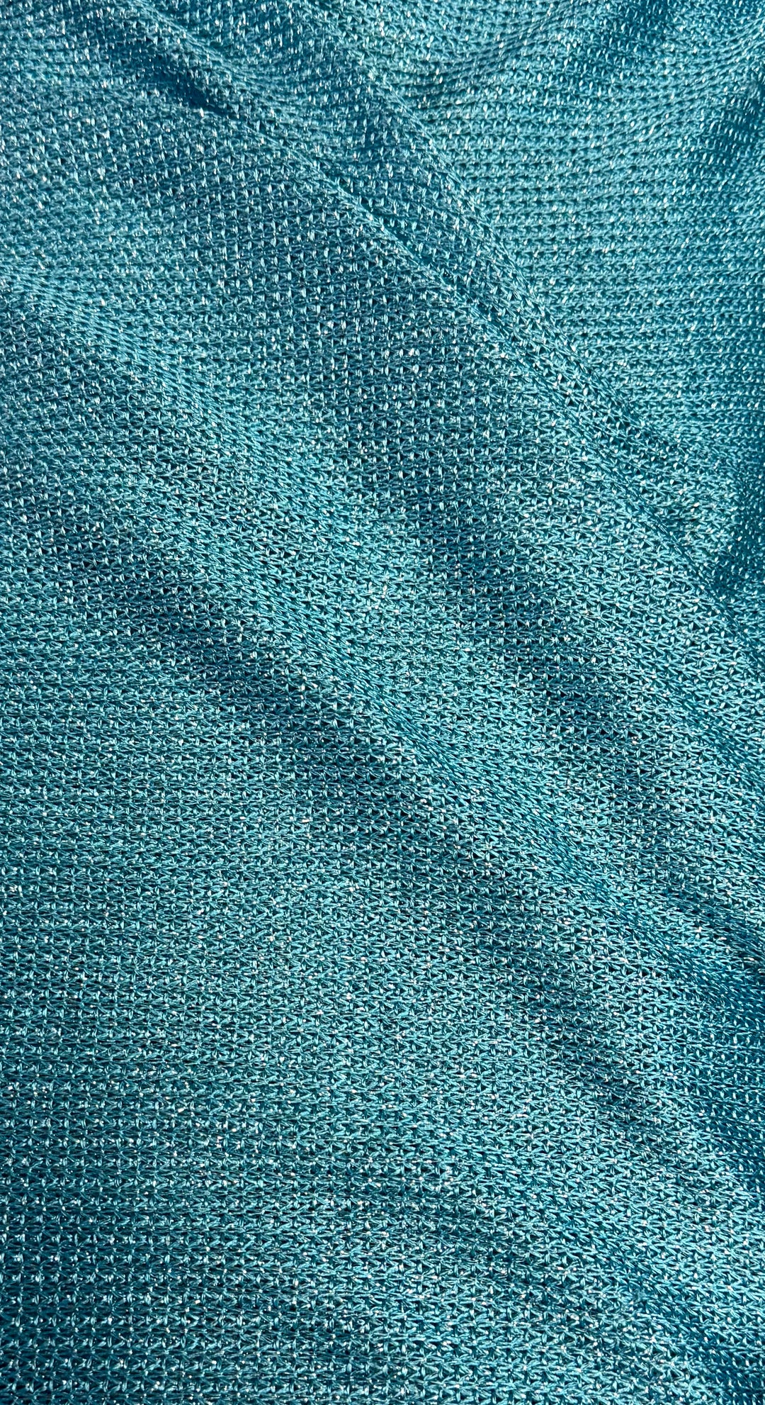 Blue Metallic Crochet Knit
