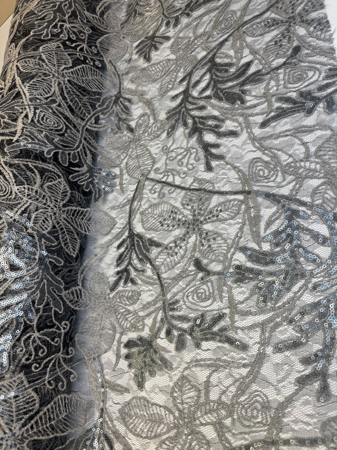 Gray Floral Lace | Lace