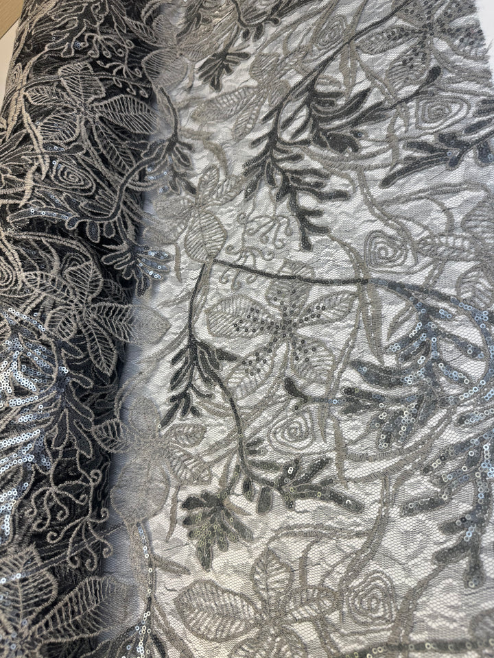 Gray Floral Lace | Lace