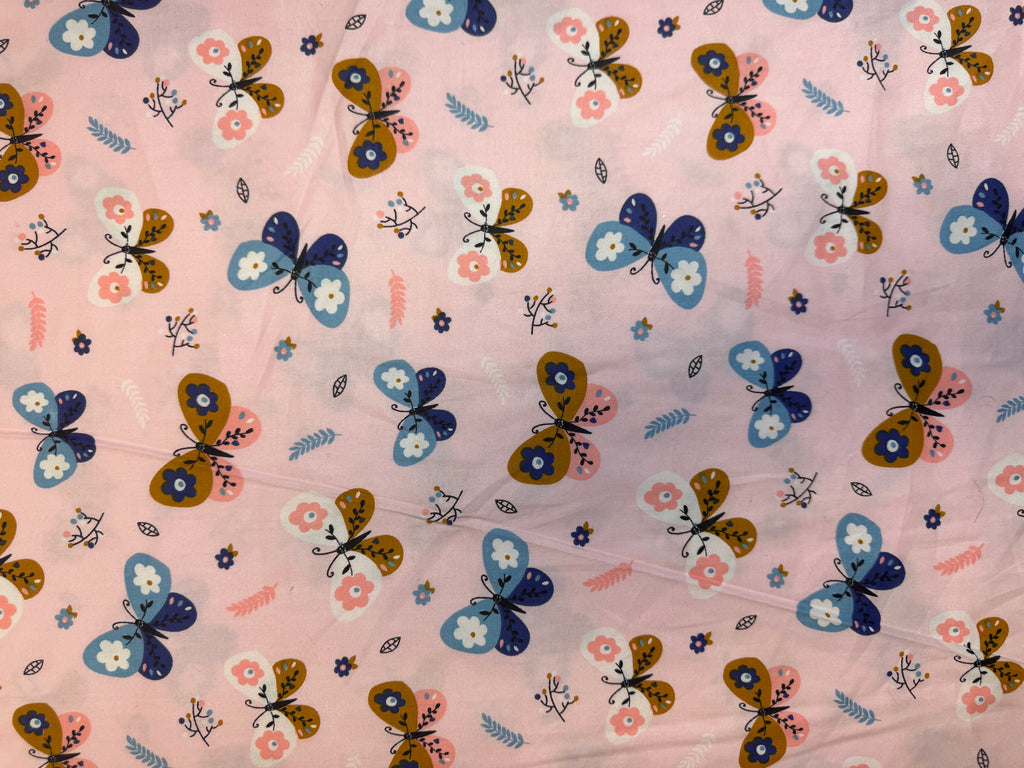 Pink with Butterflies | Cotton | Children's Patterns