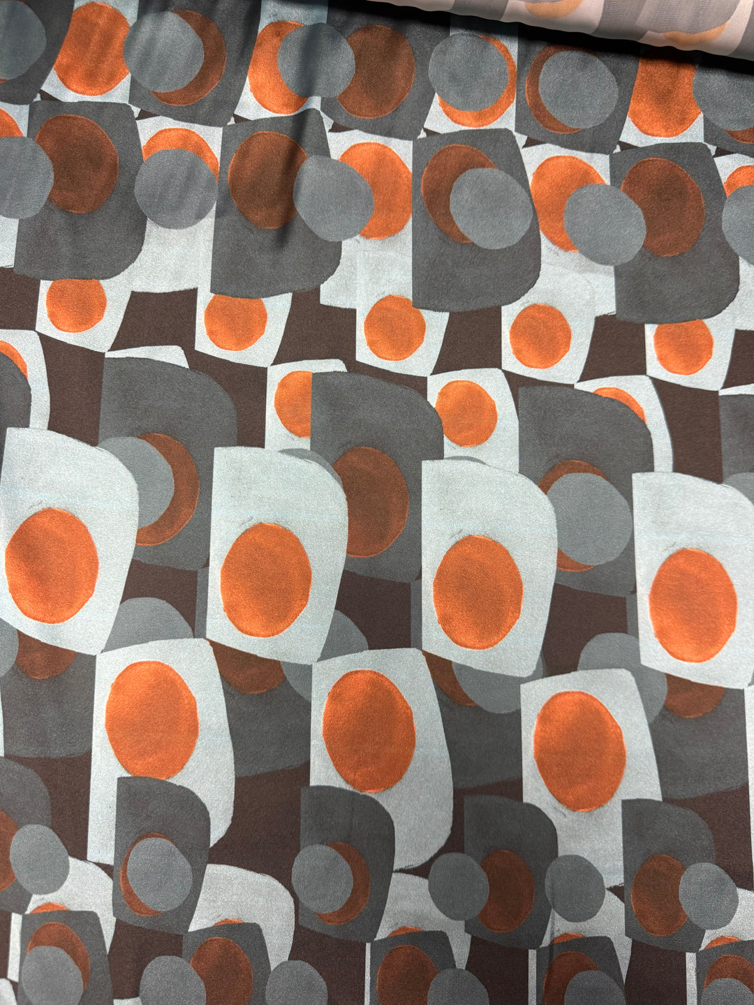 Geometric Orange and Grey | Italian Silk | Made in Italy