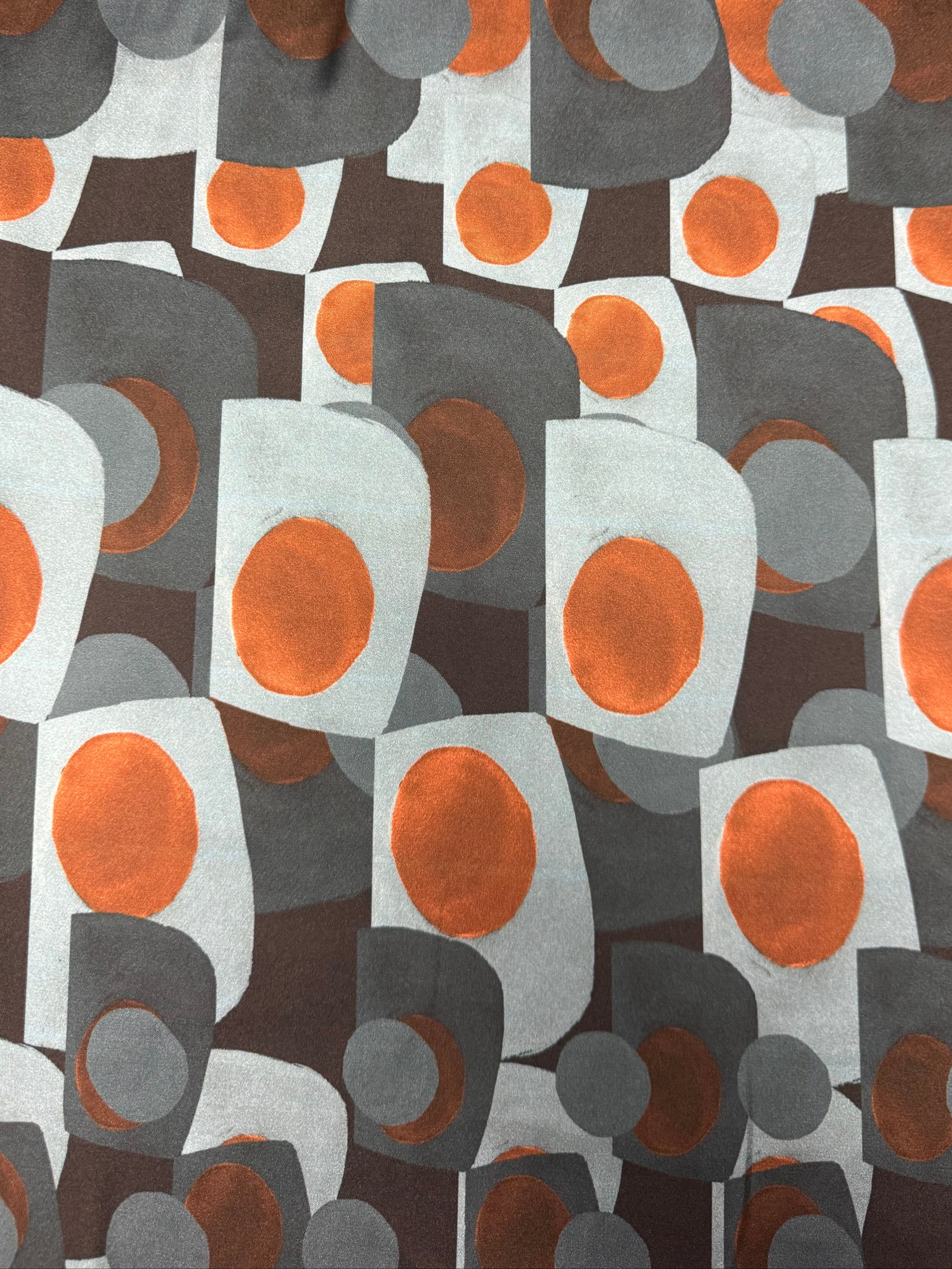 Geometric Teal and Bronze | Silk | Made in Italy